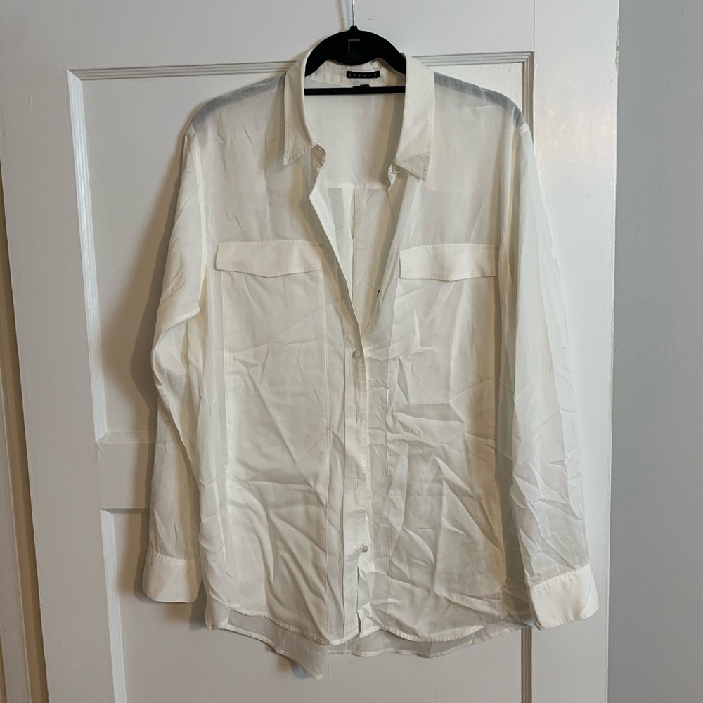 Theory white blouse. Never worn